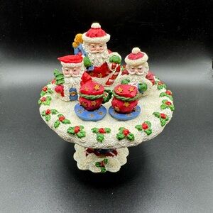 Vintage Miniature Resin Santa Claus Tea Set